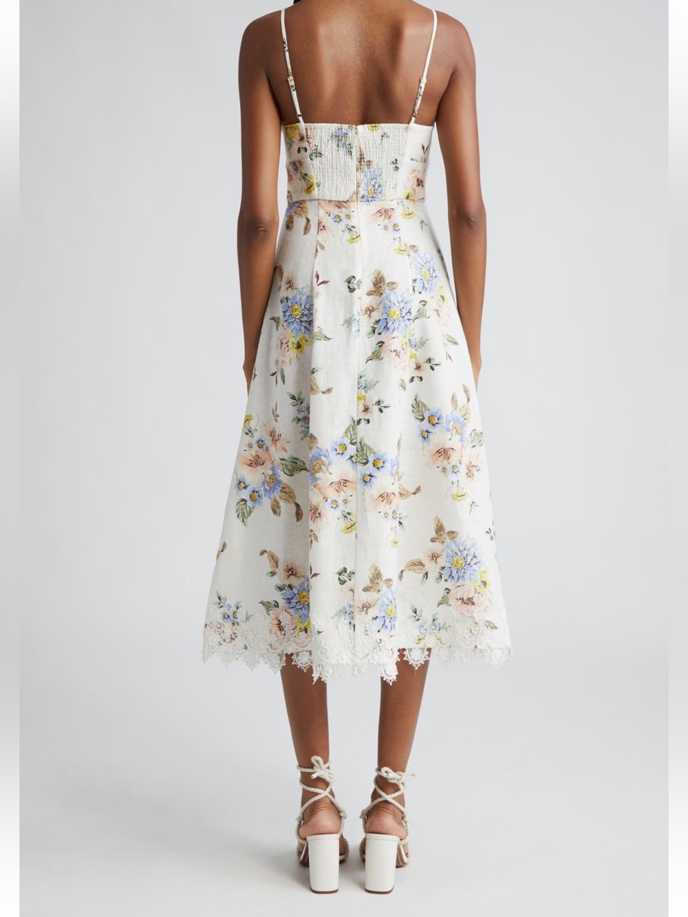 Zimmermann Lace Trim Floral Print Linen Sundress - Picture 2 of 10